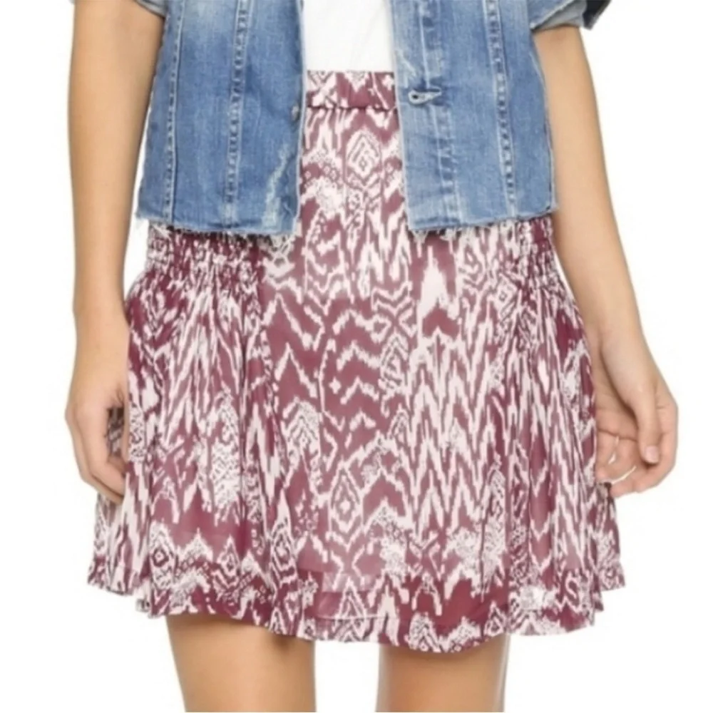 IRO Adele Ikat Print Shirred Mini Skirt 38 EU/ M US